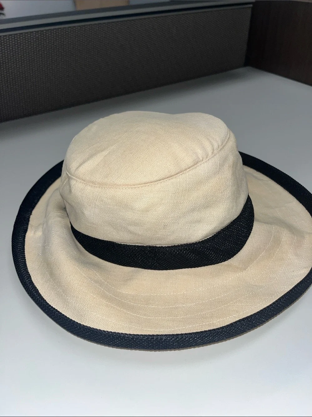 Tilley Hemp Beige Wide-Brim Sun Hat with Black Trim Model TH4